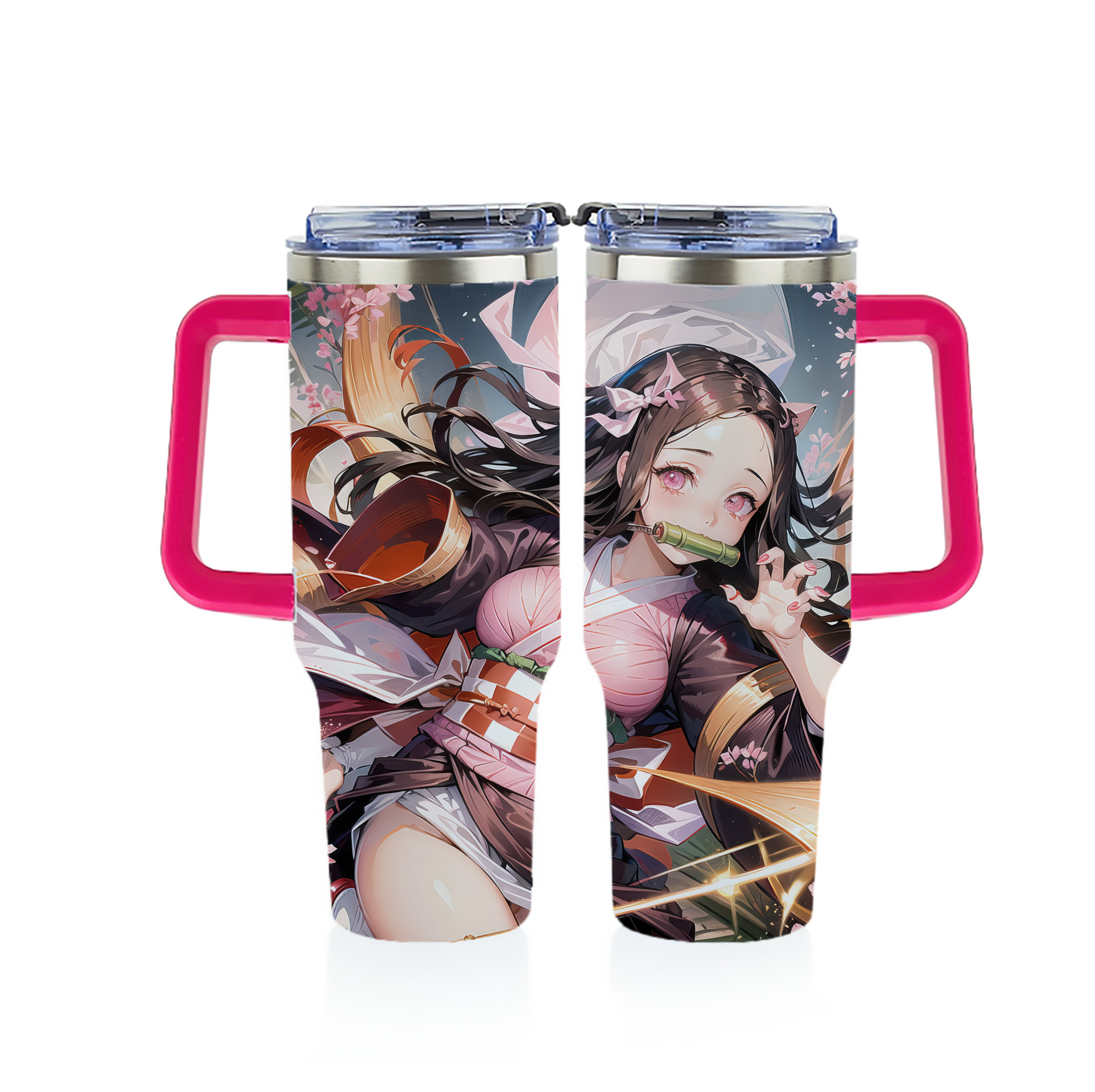 （画像用） 鬼滅の刃（きめつのやいば）竈門 禰󠄀豆子／かまど ねずこ Kamado Nezuko 1200ｍLフルプリント車用タンブラー
